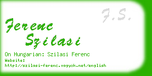 ferenc szilasi business card
